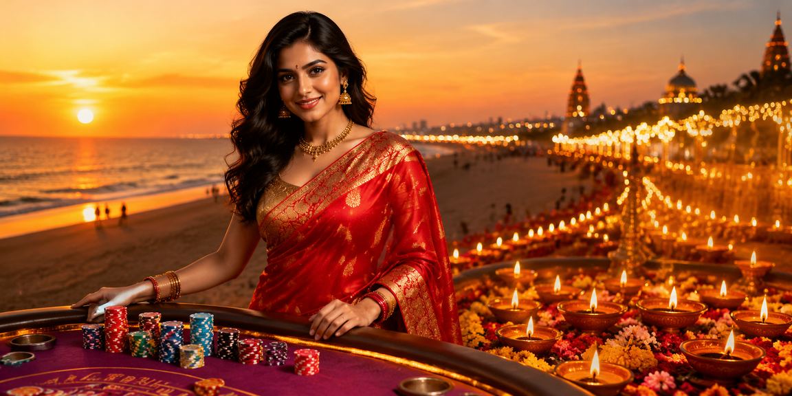 Andar Bahar game table with cards and betting chips at online casino
